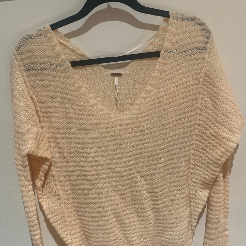 Light pink/peach free people knit sweater